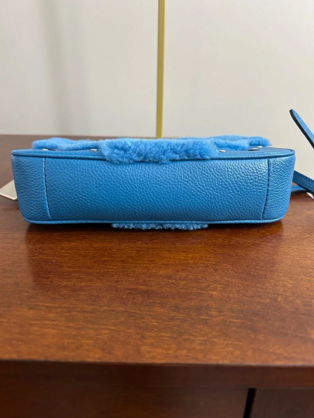 New Coach Rhyder Shearling Small Crossbody Pochette - Peacock